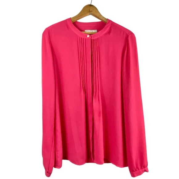 Banana Republic Pleated Front Oversized Button Down Dressy Blouse Dress Shirt S - Picture 1 of 15